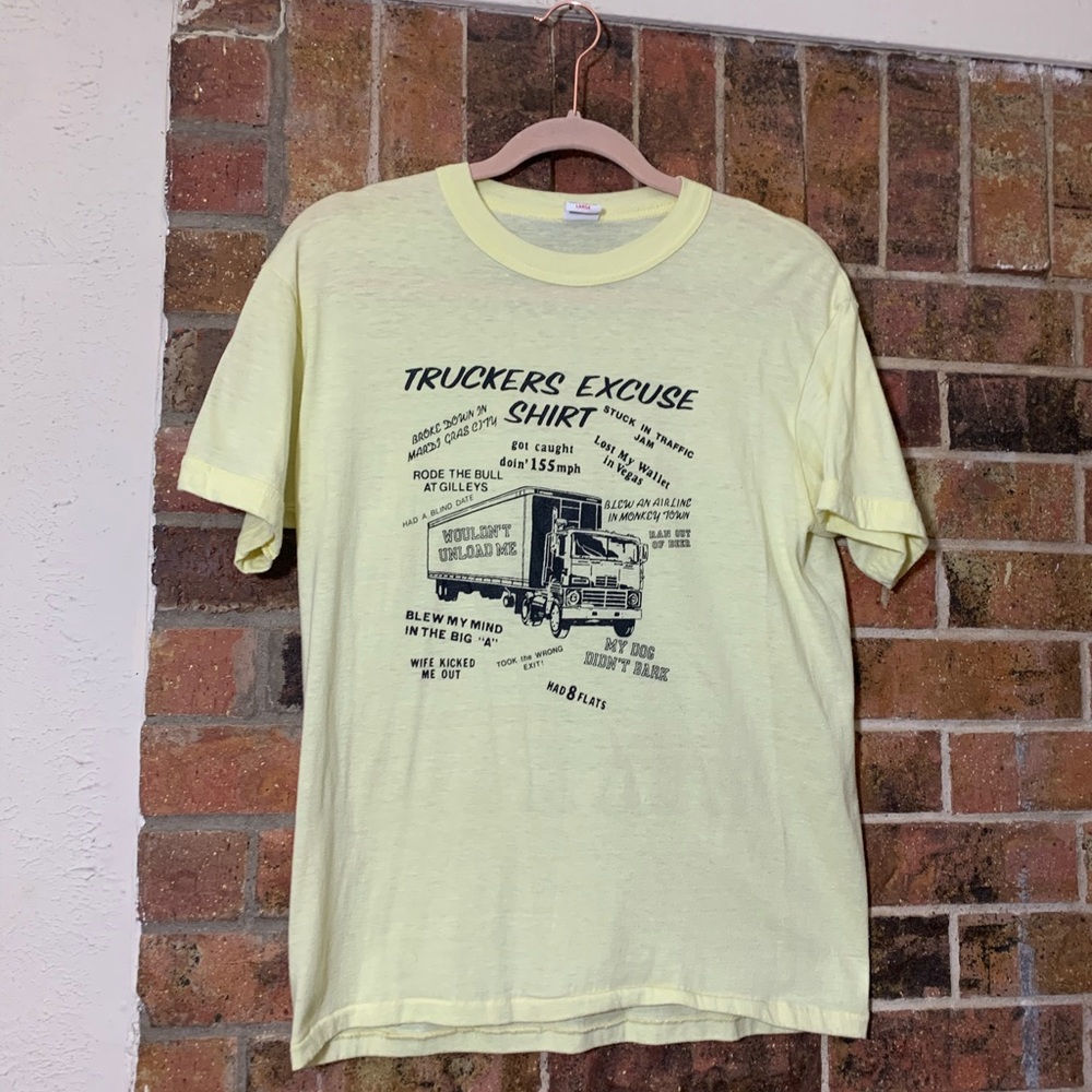 Vintage 80s Mack trucker shirt with funny saying